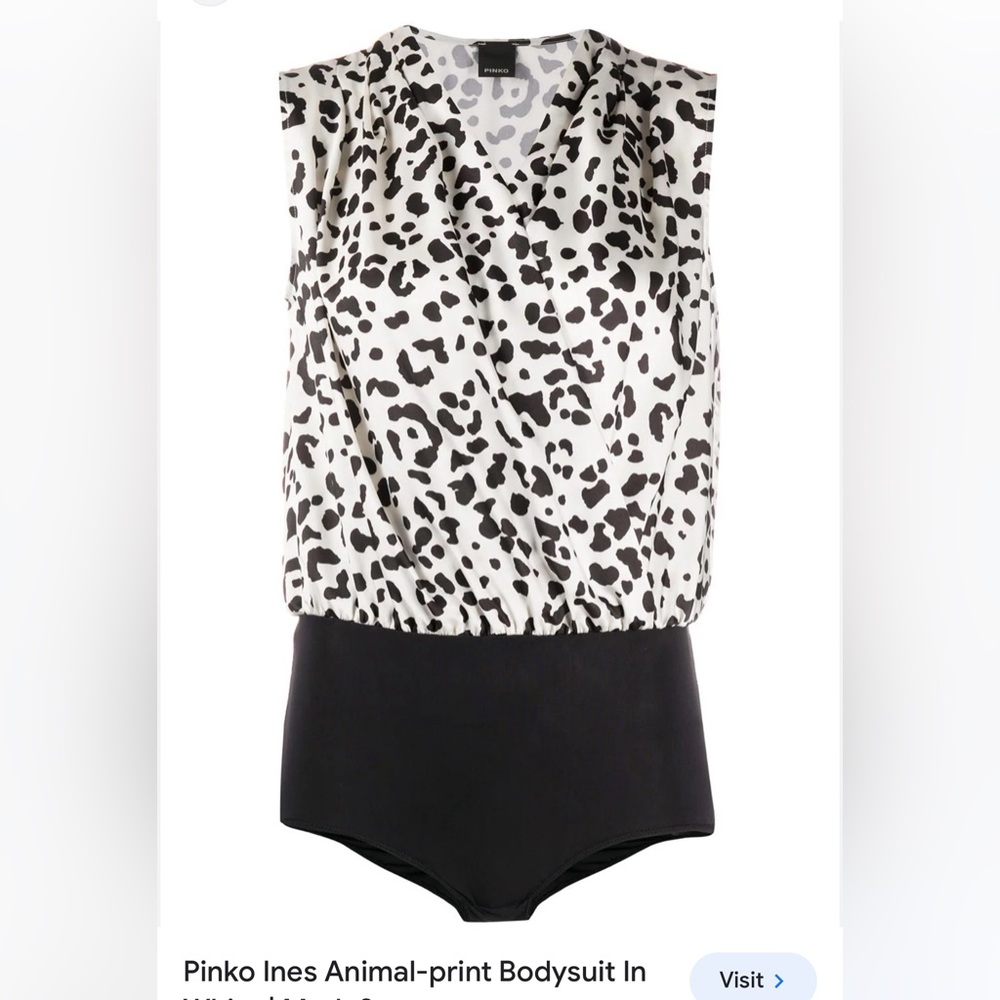 Pinko Ines animal print‎ bodysuit! Size 42 NWT